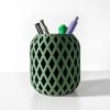 The "Atila” Woven Pen Pencil Holder | Office Desk Work From Home Decor | Pick Color | Pen Holder Cup | Custom Desk Organizer | 3D Printed