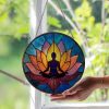 Yoga Stained Glass Suncatcher | Meditative Window Art | Zen Decor for Home or Studio | Unique Spiritual Gift | Mindful Wellness Decor Gift
